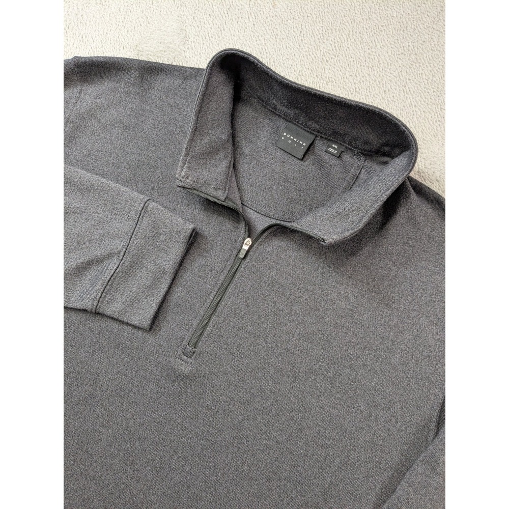 Dunning Golf Mens XXL Quarter Zip Pullover Charcoal Gray Long Sleeve Shirt Mock